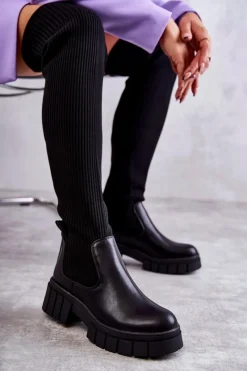 Wysokie Damskie Kozaki Za Kolano Czarne Austin Damskie Muszkieterki|Kozaki Wiosenne