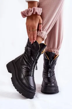 Online Buty damskie Vinceza Wysokie Damskie Śniegowce Na Suwak Czarne Moira