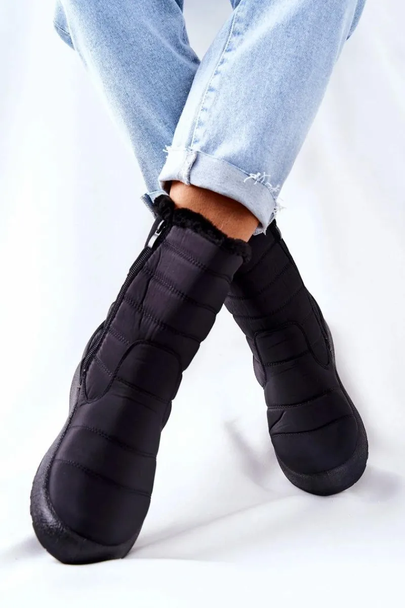 Śniegowce Damskie>Boto Wysokie Damskie Ocieplane Śniegowce Czarne Luxina Czarny