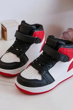 Online Boto Wysokie Dziecięce Buty Sportowe Biało-Czerwone Teredite Biały