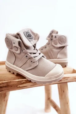 Clearance Boto Wysokie Dziecięce Trampki Wiązane Szare Tobby