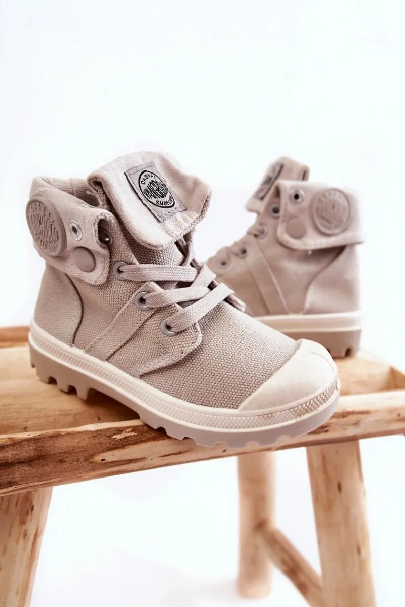 Clearance Boto Wysokie Dziecięce Trampki Wiązane Szare Tobby