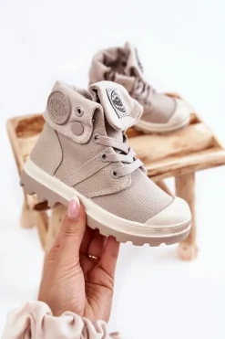 Clearance Boto Wysokie Dziecięce Trampki Wiązane Szare Tobby