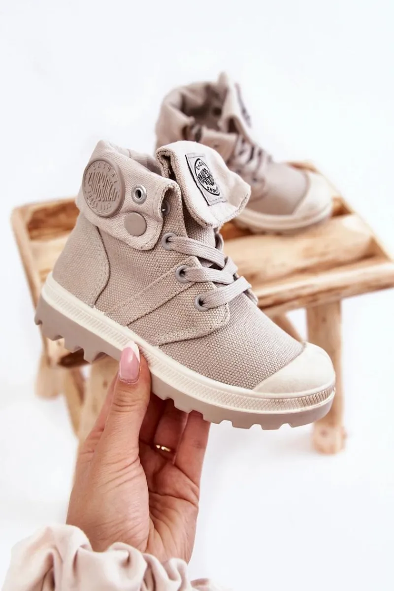 Clearance Boto Wysokie Dziecięce Trampki Wiązane Szare Tobby