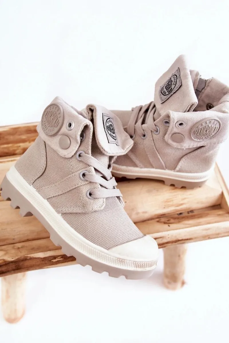 Clearance Boto Wysokie Dziecięce Trampki Wiązane Szare Tobby