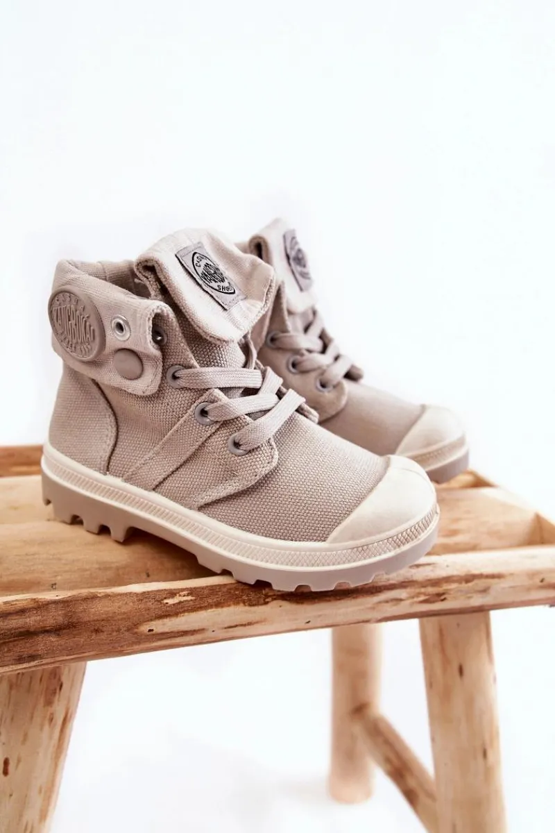 Clearance Boto Wysokie Dziecięce Trampki Wiązane Szare Tobby