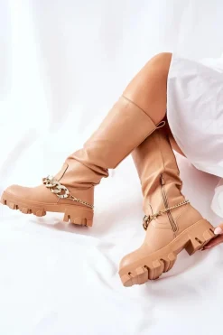 Discount Boto Wysokie Kozaki Camel Cecina Brązowy