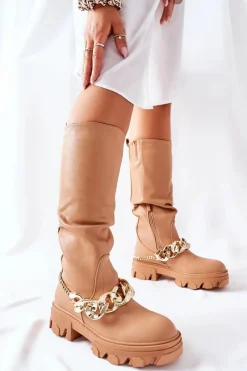 Discount Boto Wysokie Kozaki Camel Cecina Brązowy