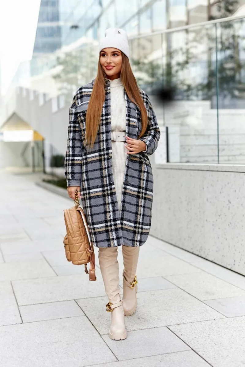 Hot Boto Wysokie Kozaki Z Ozdobnym Elementem Beżowe Masha