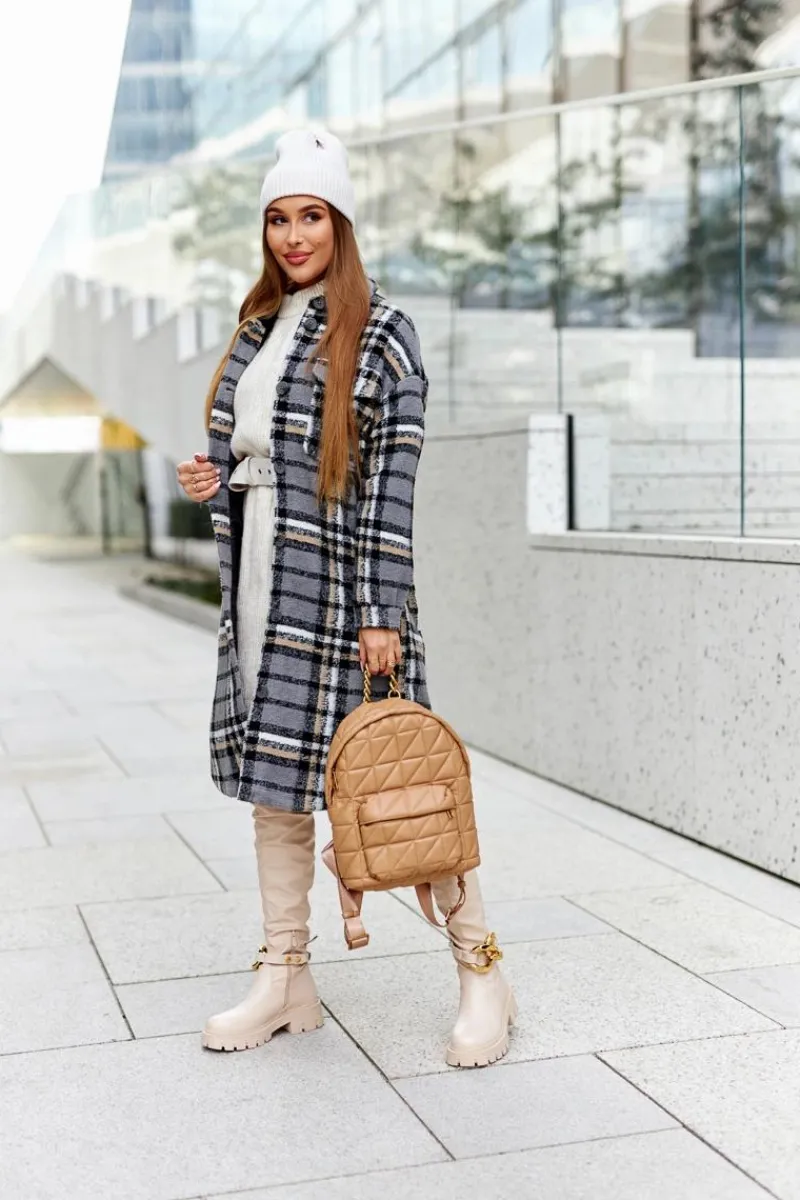 Hot Boto Wysokie Kozaki Z Ozdobnym Elementem Beżowe Masha