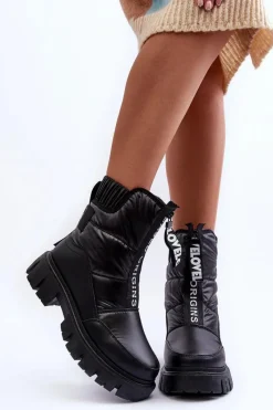 Śniegowce Damskie>Evento Wysokie Śniegowce Damskie Ocieplane Czarne Freoc Czarny