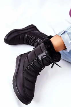 Discount Buty damskie Vinceza Wysokie Śniegowce Z Futerkiem Czarne Haneta