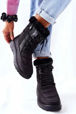 Discount Buty damskie Vinceza Wysokie Śniegowce Z Futerkiem Czarne Haneta