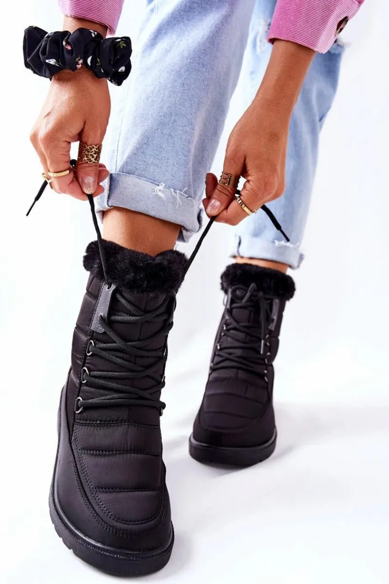 Discount Buty damskie Vinceza Wysokie Śniegowce Z Futerkiem Czarne Haneta