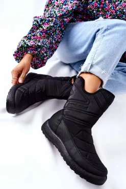 Discount Evento Wysokie Ocieplane Śniegowce Czarne Winessa