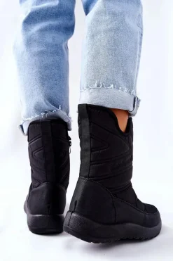 Discount Evento Wysokie Ocieplane Śniegowce Czarne Winessa