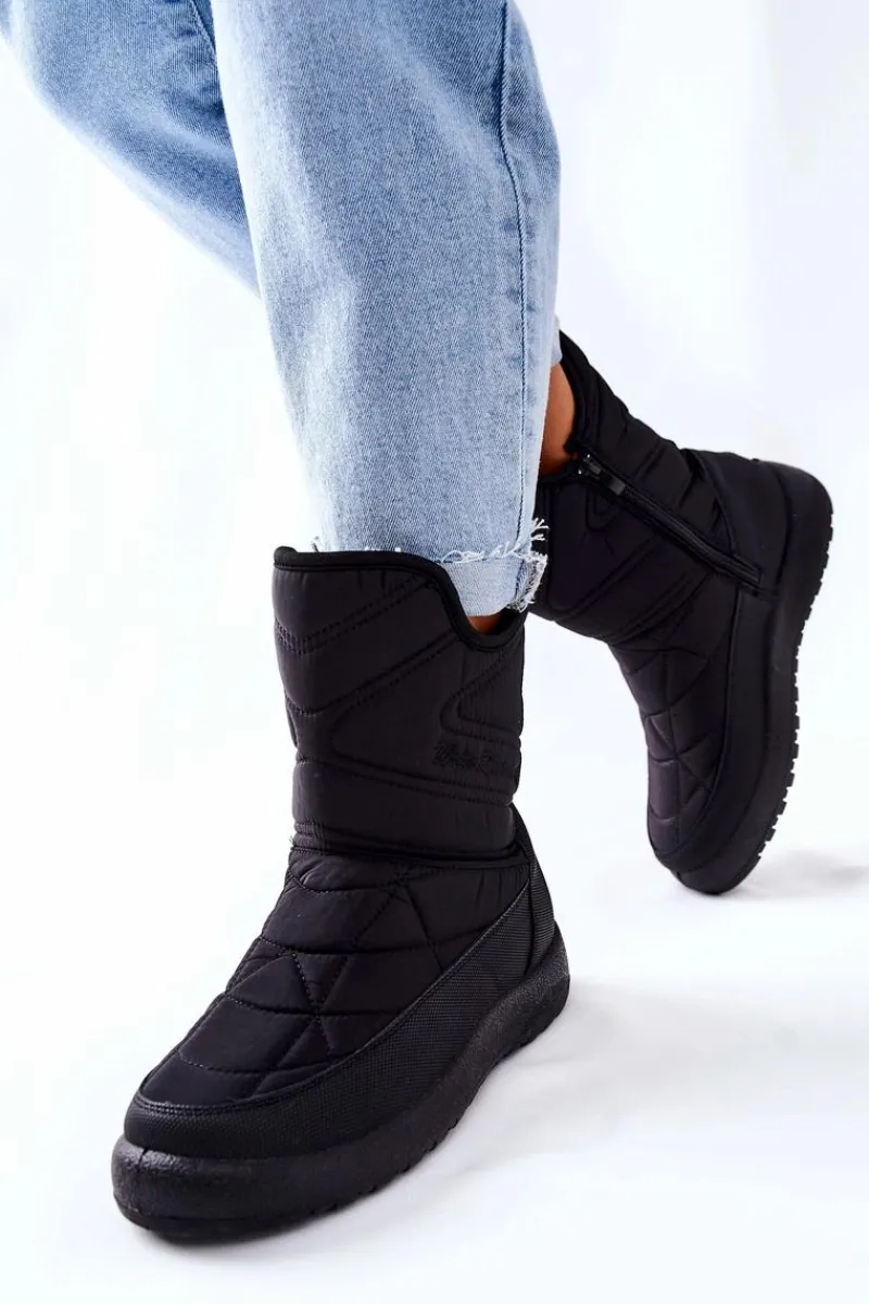 Discount Evento Wysokie Ocieplane Śniegowce Czarne Winessa