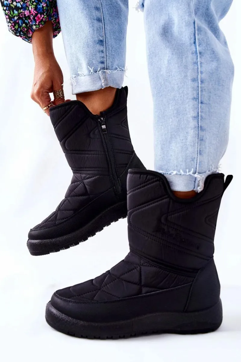 Discount Evento Wysokie Ocieplane Śniegowce Czarne Winessa