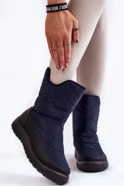 Śniegowce Damskie>Evento Wysokie Ocieplane Śniegowce Granatowe Winessa