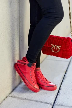 New Big Star Shoes Wysokie Ocieplane Trampki Big Star GG274028 Czerwone