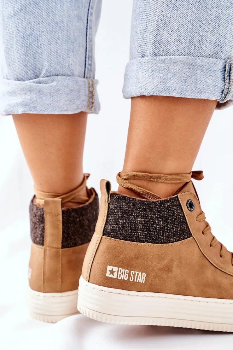 Online Big Star Shoes Wysokie Ocieplane Trampki Big Star II274145 Camel