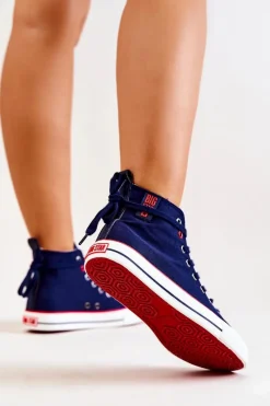 Wysokie Trampki Big Star JJ274125 Granatowe Damskie Trampki Damskie Wysokie|Trampki Damskie Big Star
