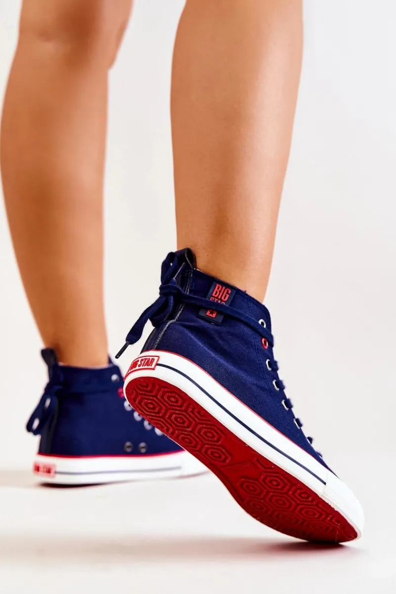 Wysokie Trampki Big Star JJ274125 Granatowe Damskie Trampki Damskie Wysokie|Trampki Damskie Big Star