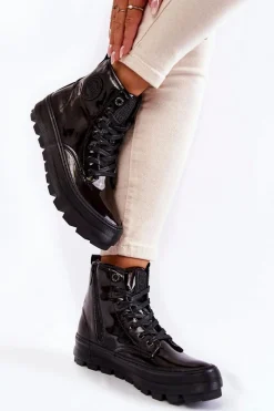 Hot Big Star Shoes Wysokie Trampki Big Star KK274533 Czarne