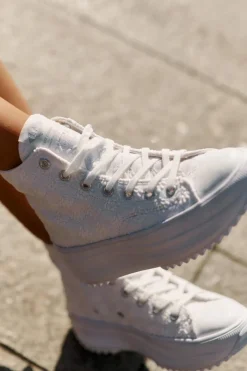 Online Lee Cooper Wysokie Trampki Damskie LCW-25-31-3461L Białe