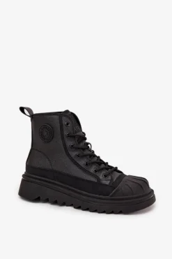 Trampki Ocieplane|Trampki Damskie Big Star></noscript>Big Star Shoes Wysokie Trampki Damskie Ocieplane Big Star OO274A355 Czarne Czarny