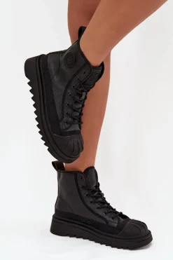 Trampki Ocieplane|Trampki Damskie Big Star></noscript>Big Star Shoes Wysokie Trampki Damskie Ocieplane Big Star OO274A355 Czarne Czarny