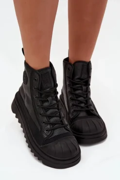 Trampki Ocieplane|Trampki Damskie Big Star></noscript>Big Star Shoes Wysokie Trampki Damskie Ocieplane Big Star OO274A355 Czarne Czarny