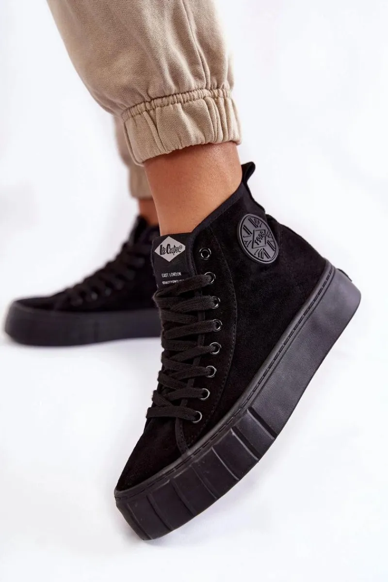 Trampki Ocieplane|Trampki Damskie Wysokie>Lee Cooper Wysokie Trampki LCJ-22-31-1432L Czarne