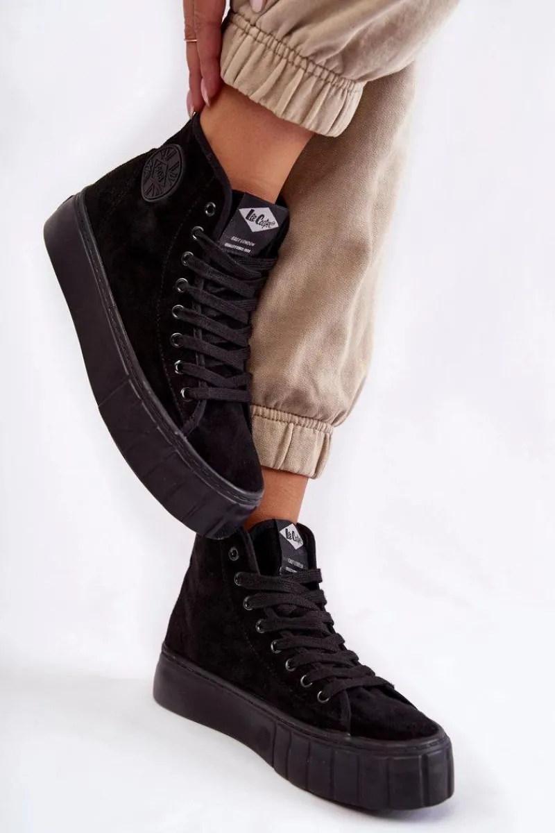 Trampki Ocieplane|Trampki Damskie Wysokie>Lee Cooper Wysokie Trampki LCJ-22-31-1432L Czarne