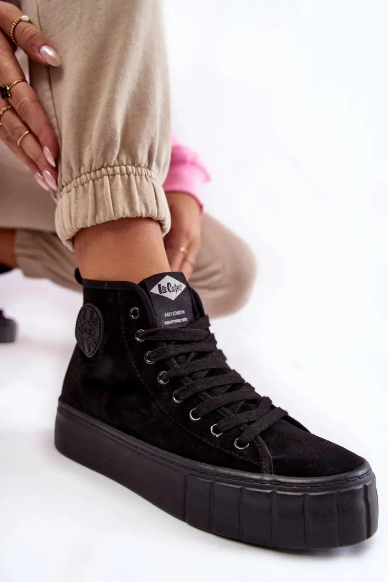 Trampki Ocieplane|Trampki Damskie Wysokie>Lee Cooper Wysokie Trampki LCJ-22-31-1432L Czarne