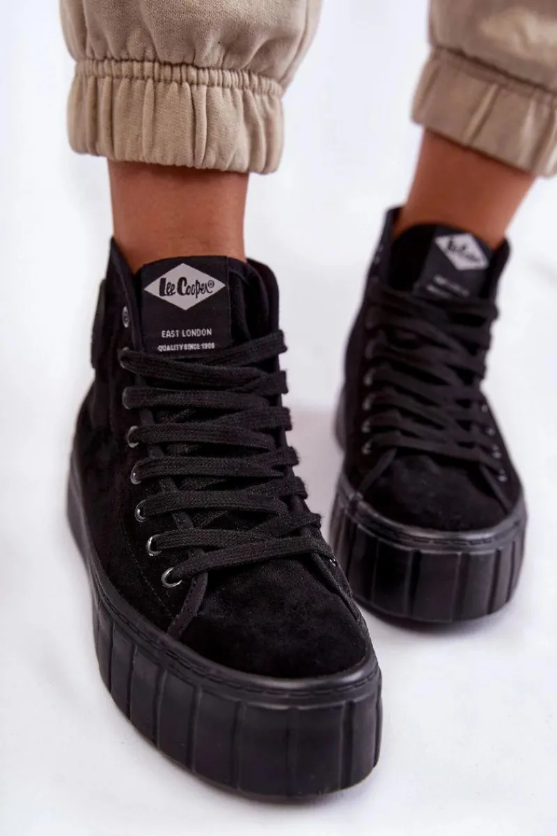Trampki Ocieplane|Trampki Damskie Wysokie>Lee Cooper Wysokie Trampki LCJ-22-31-1432L Czarne