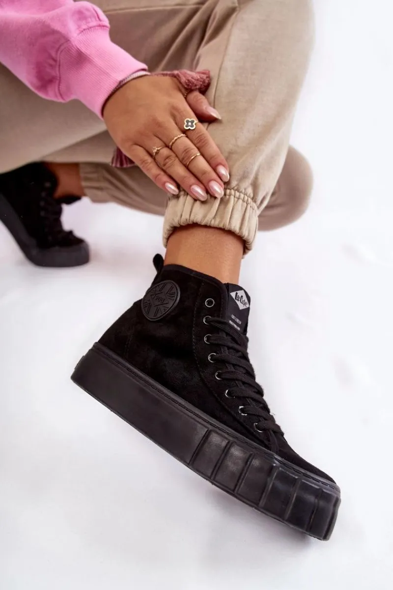 Trampki Ocieplane|Trampki Damskie Wysokie>Lee Cooper Wysokie Trampki LCJ-22-31-1432L Czarne