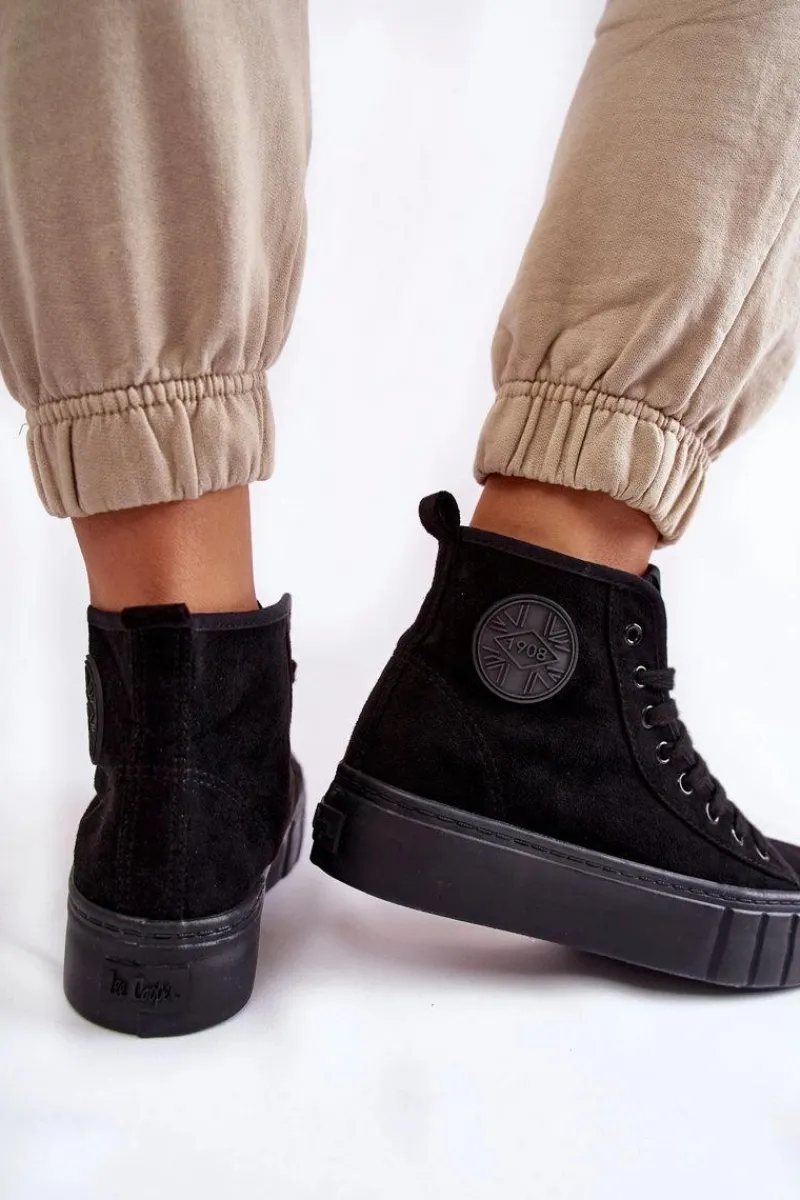 Trampki Ocieplane|Trampki Damskie Wysokie>Lee Cooper Wysokie Trampki LCJ-22-31-1432L Czarne