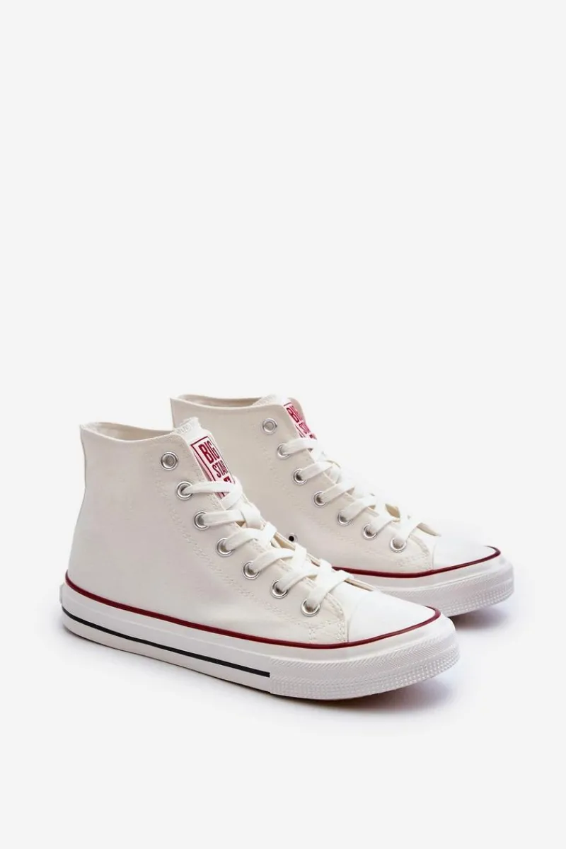 Trampki Męskie Big Star|Trampki Wysokie>Big Star Shoes Wysokie Trampki Męskie Big Star NN174104 Białe Biały