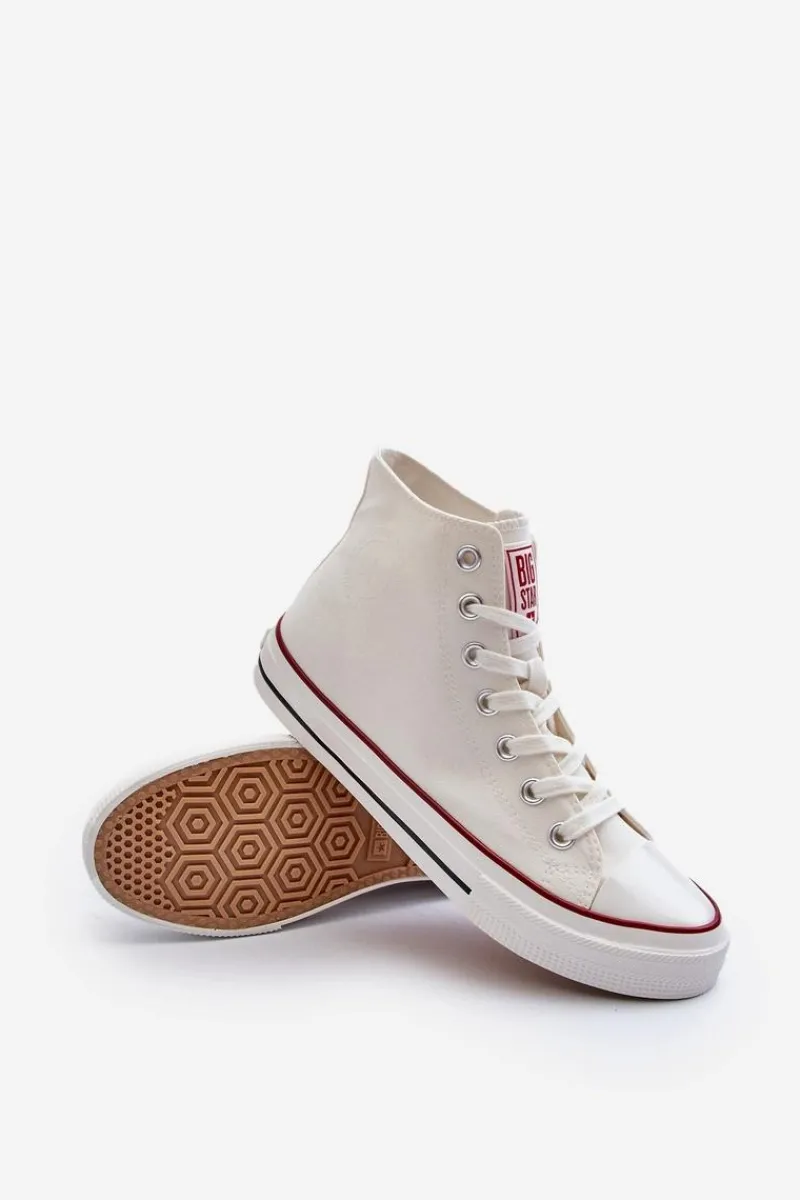 Trampki Męskie Big Star|Trampki Wysokie>Big Star Shoes Wysokie Trampki Męskie Big Star NN174104 Białe Biały