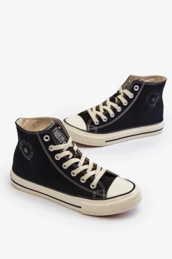 Best Big Star Shoes Wysokie Trampki Męskie Big Star NN174109 Czarne