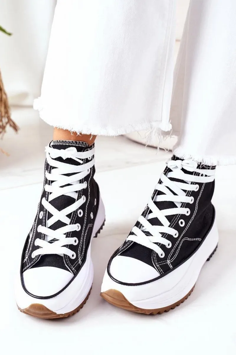 Discount Boto Wysokie Trampki Na Platformie Czarne Electric Love