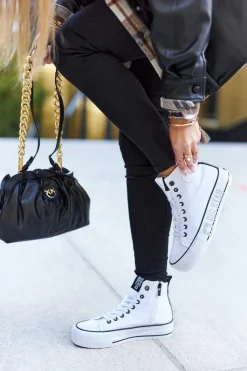 Wysokie Trampki Na Platformie Big Star II274014 Białe Damskie Trampki Damskie Big Star|Trampki Damskie Wysokie