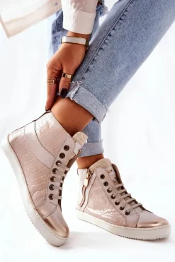 Discount Monnari Wysokie Trampki Na Suwak 0630-M15 Beżowe