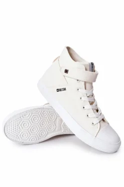 Best Big Star Shoes Wysokie Trampki Wiązane Big Star FF174140 Białe
