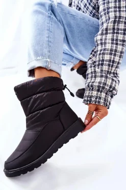 Śniegowce Damskie>Buty damskie Vinceza Wysokie Wsuwane Śniegowce Czarne Cathy