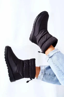 Śniegowce Damskie></noscript>Buty damskie Vinceza Wysokie Wsuwane Śniegowce Czarne Cathy