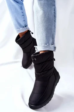 Śniegowce Damskie></noscript>Buty damskie Vinceza Wysokie Wsuwane Śniegowce Czarne Cathy