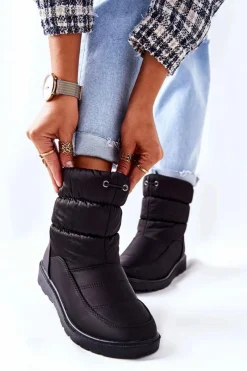 Śniegowce Damskie></noscript>Buty damskie Vinceza Wysokie Wsuwane Śniegowce Czarne Cathy