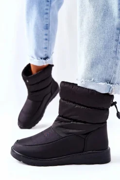 Śniegowce Damskie></noscript>Buty damskie Vinceza Wysokie Wsuwane Śniegowce Czarne Cathy